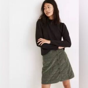 Madewell Plush Mock Neck Sweater Size Small Puff Sleeve Charcoal Gray Minimalist